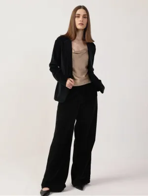 Pull On Cotton Velvet Pants | Black