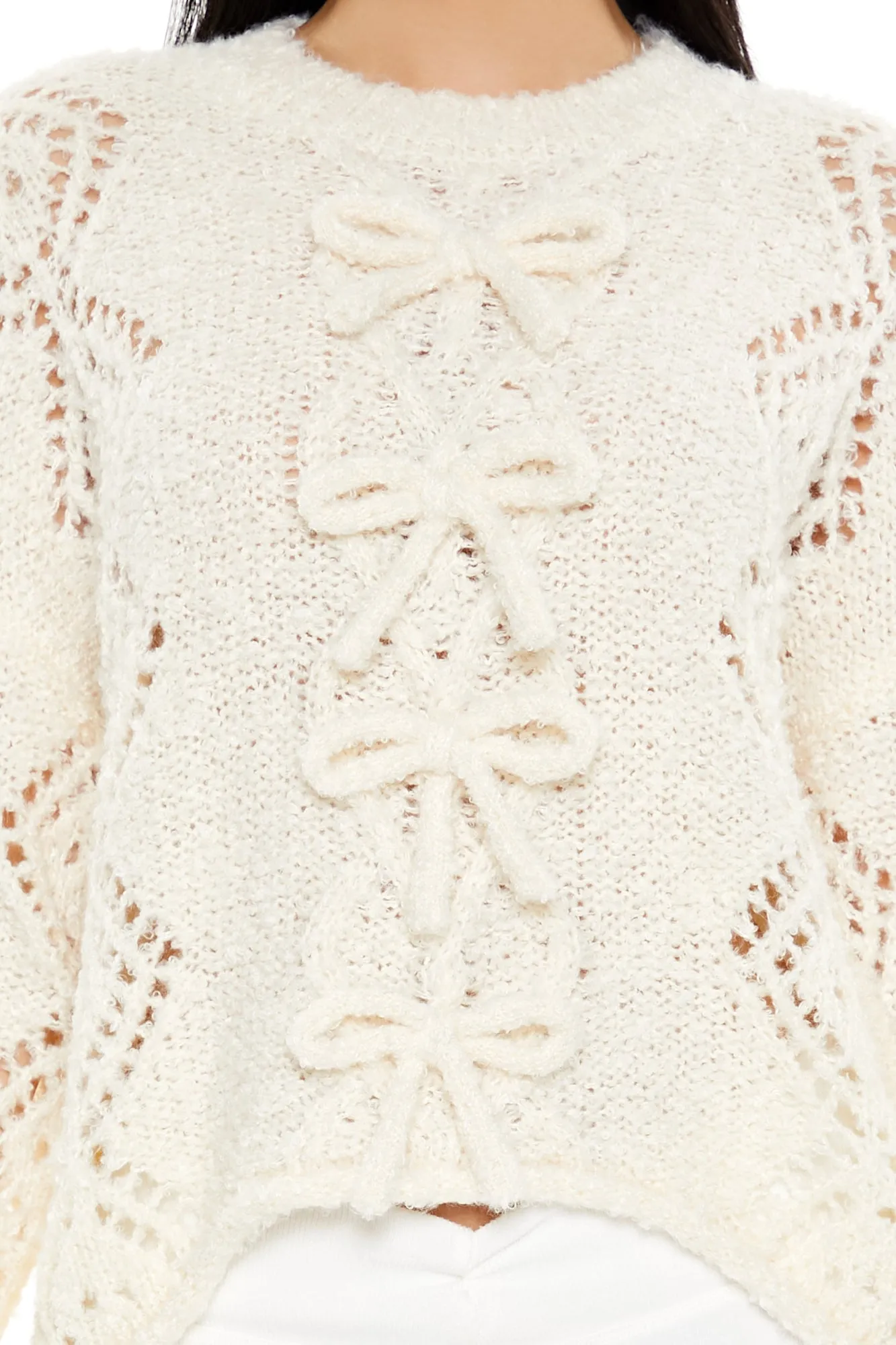 Pullover Bow Sweater - Cream