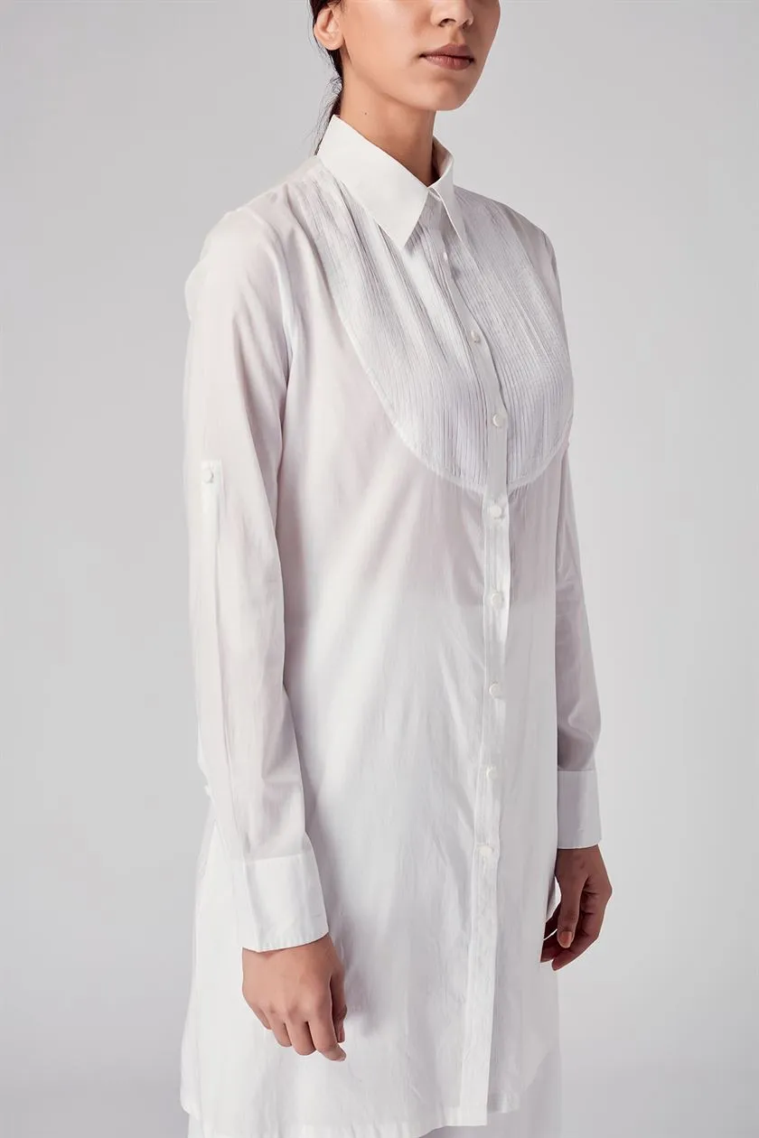 Rajesh Pratap Singh   I   Gagwana Pintuck Tunic   White  8TH-15  Women classic collection