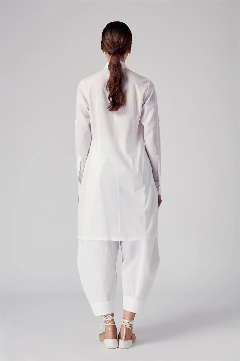 Rajesh Pratap Singh   I   Gagwana Pintuck Tunic   White  8TH-15  Women classic collection