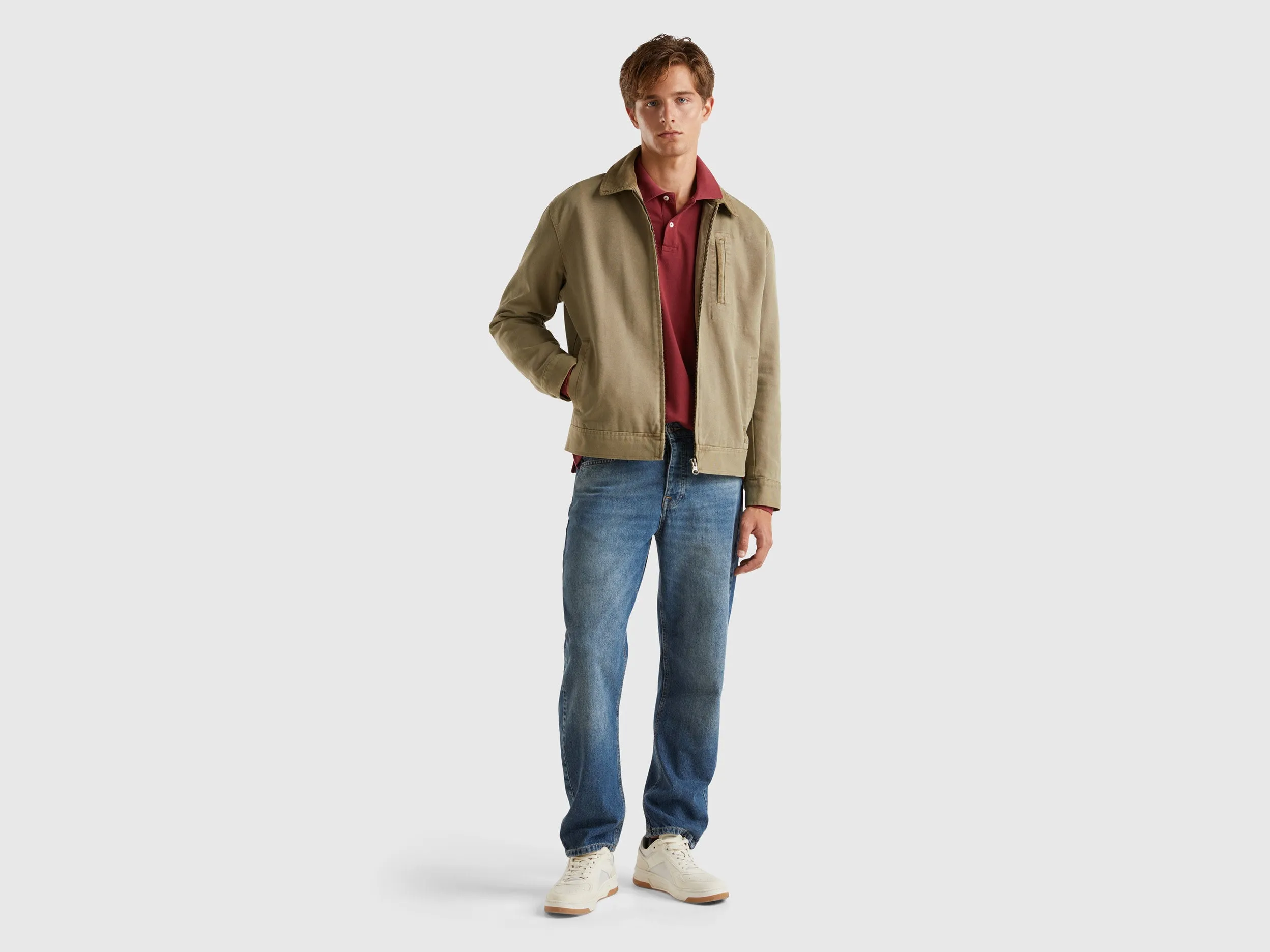 Regular Fit Spread Collar Solid Jacket