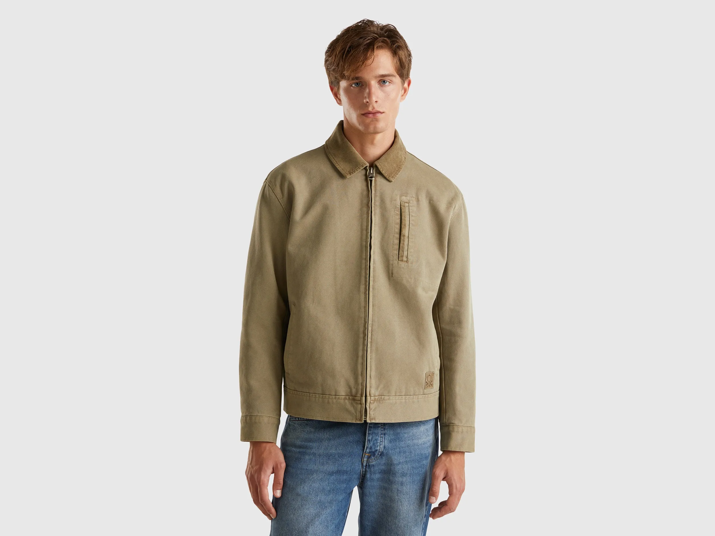 Regular Fit Spread Collar Solid Jacket
