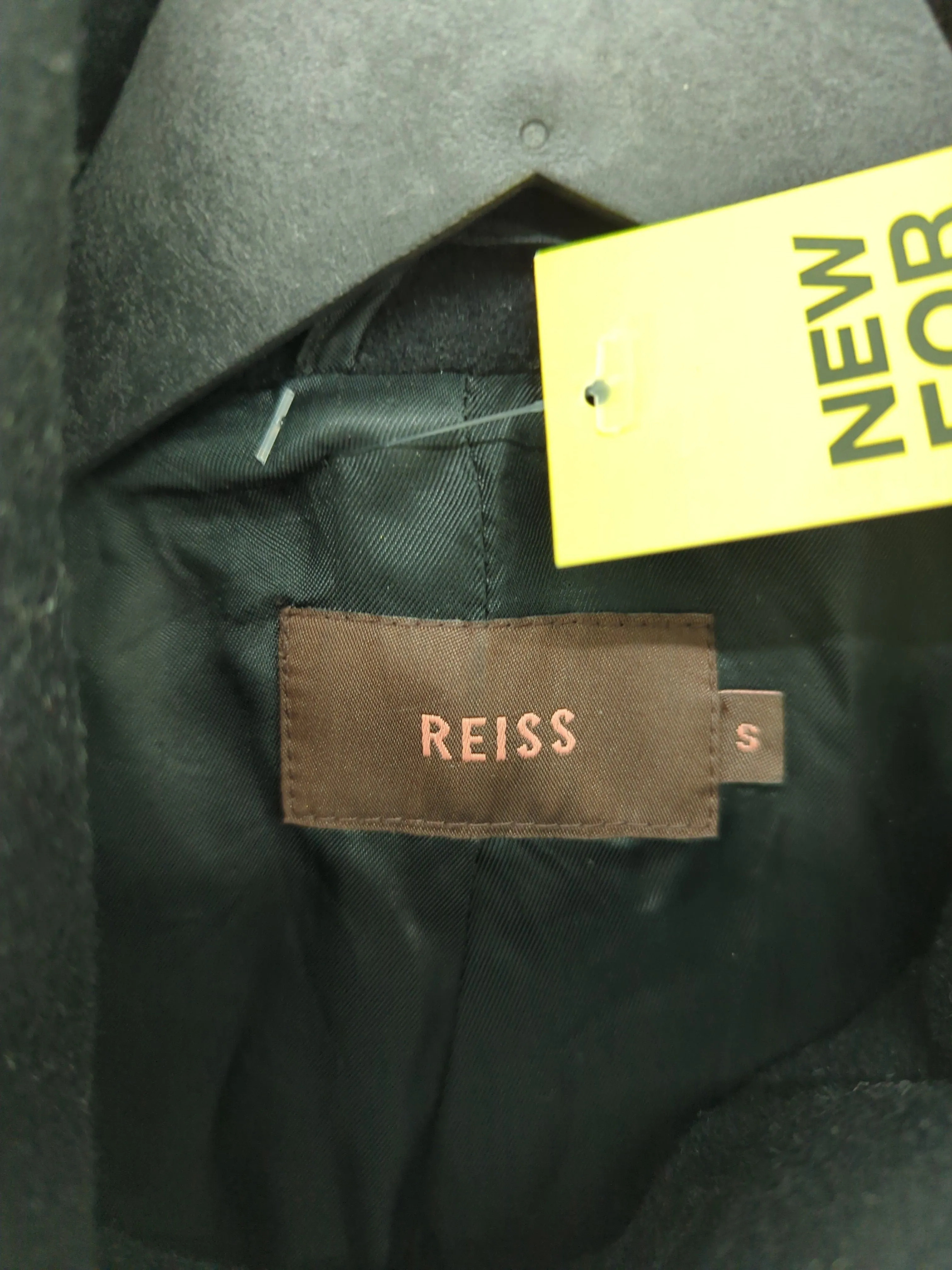 Reiss Women's Blazer S Black Wool with Cashmere, Polyamide, Viscose