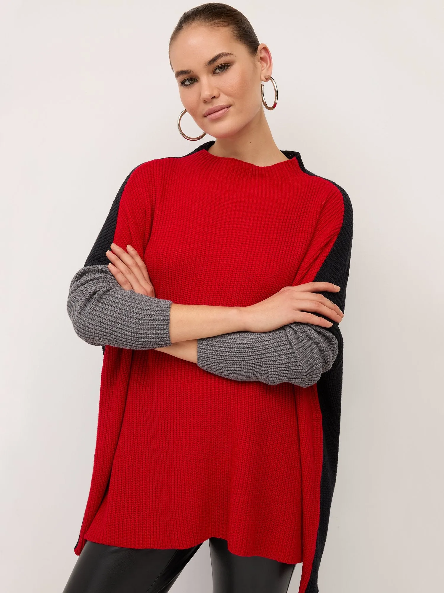 Relaxed-Fit Colorblock Pullover Sweater