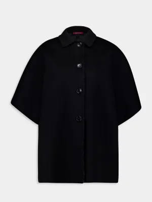 Reversible Black Silk Wool Coat