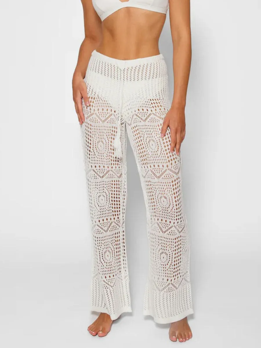 Santorini Crochet Pants In Cream