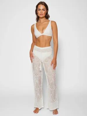 Santorini Crochet Pants In Cream