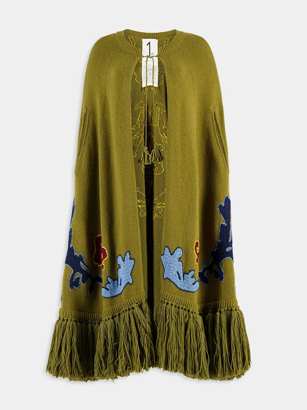Saphire Embroidered Knitted Cape