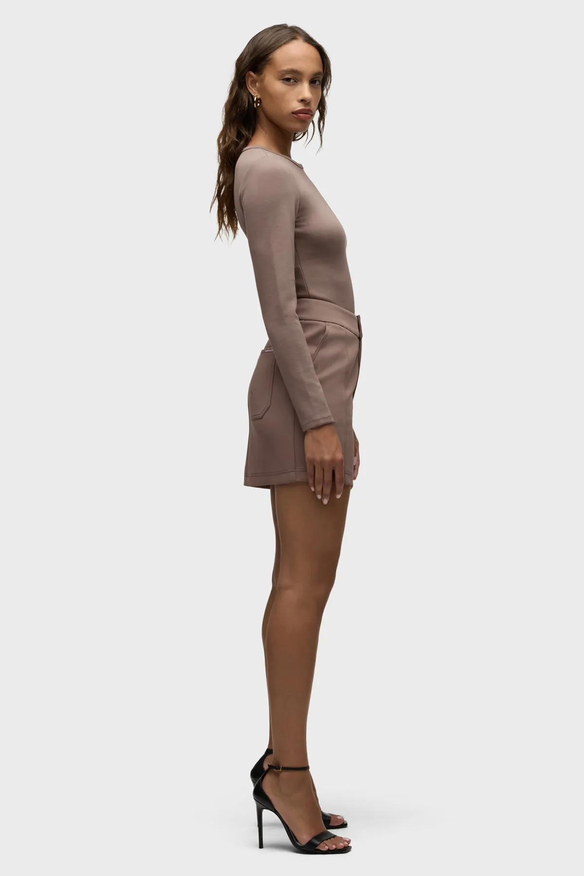 Seamed Mini Skirt