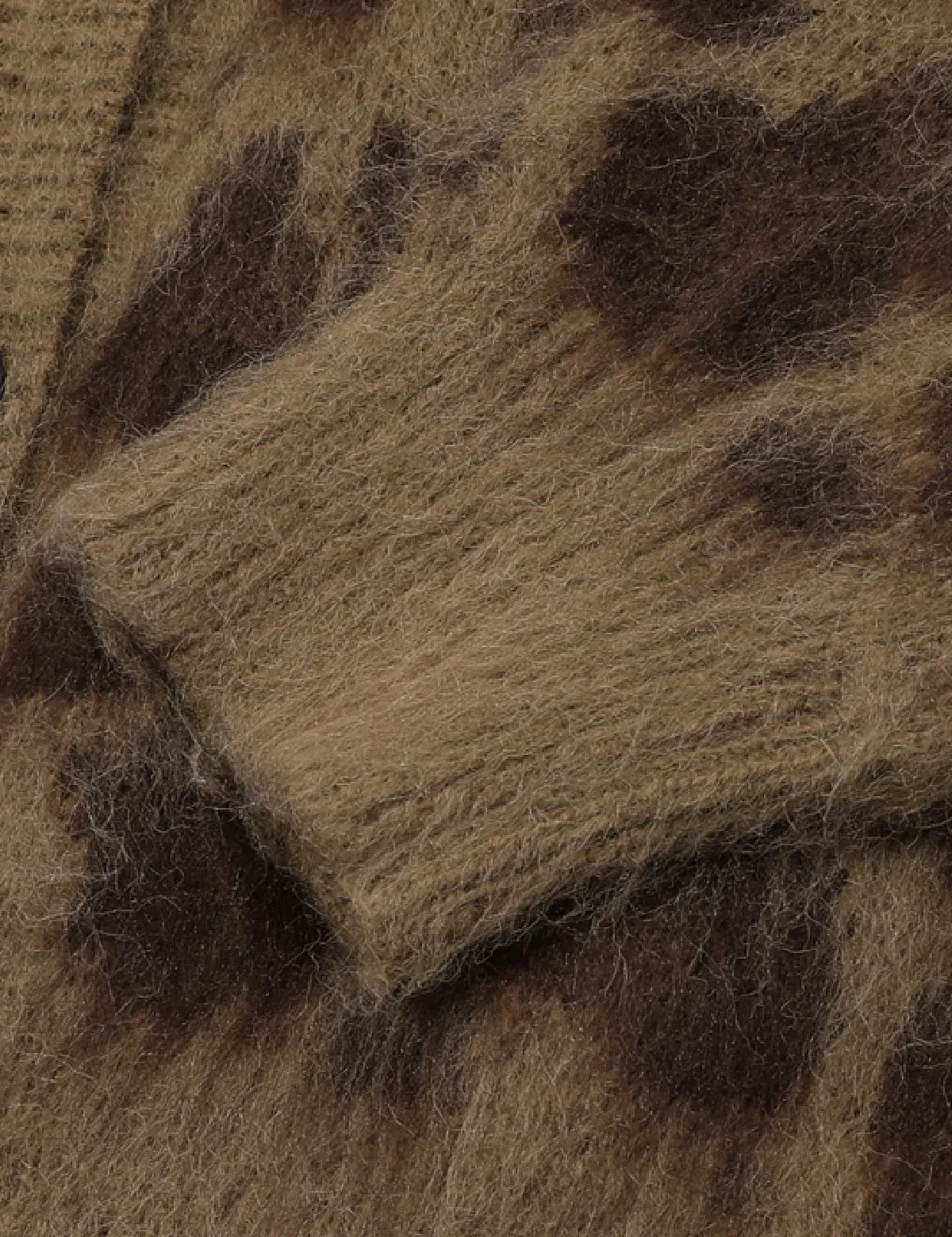 SILENT VORTEX Leopard Print Down Long Sleeve Fuzzy Cardigan Sweaters