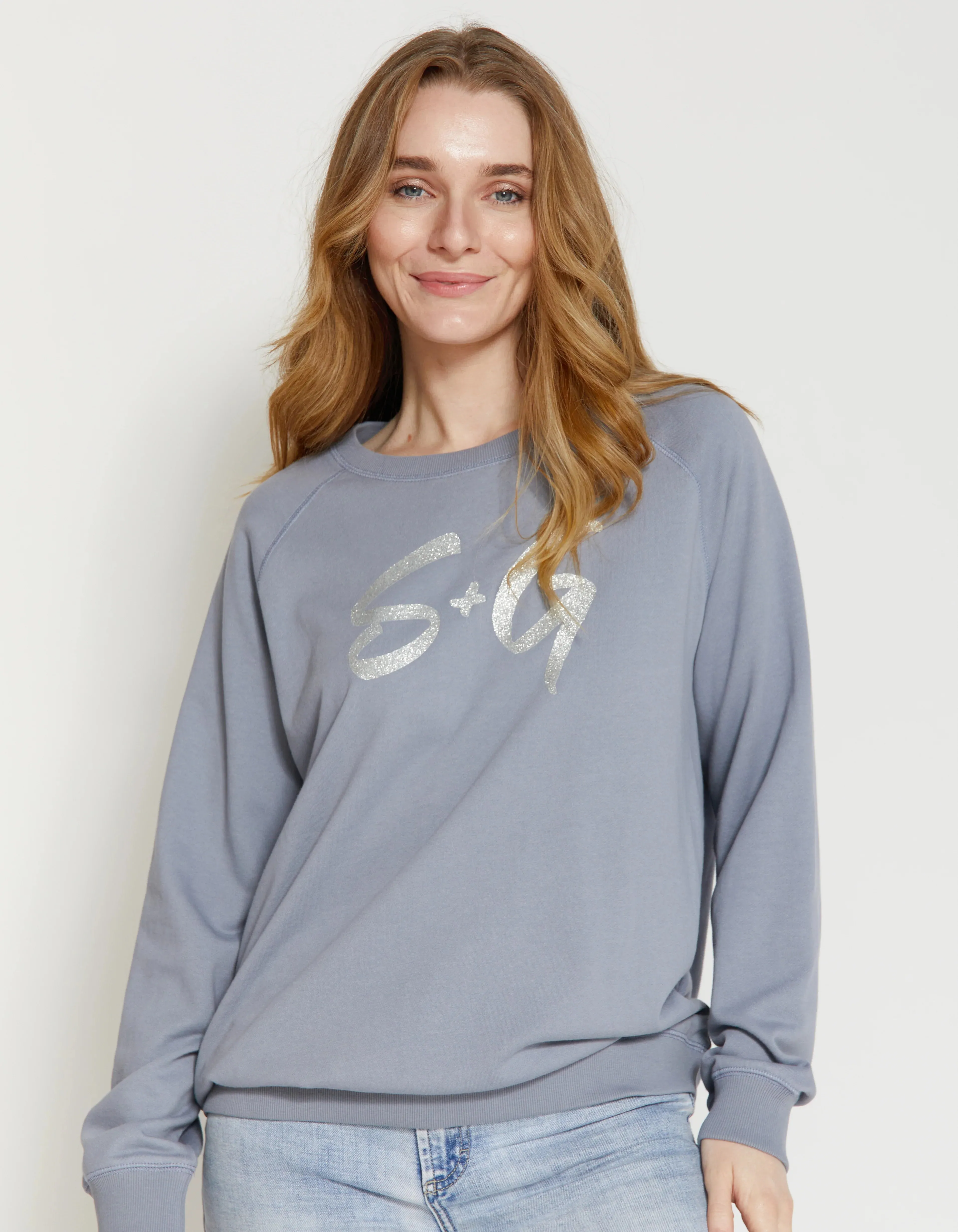 Silver Logo Glitter Sweater - Pavement