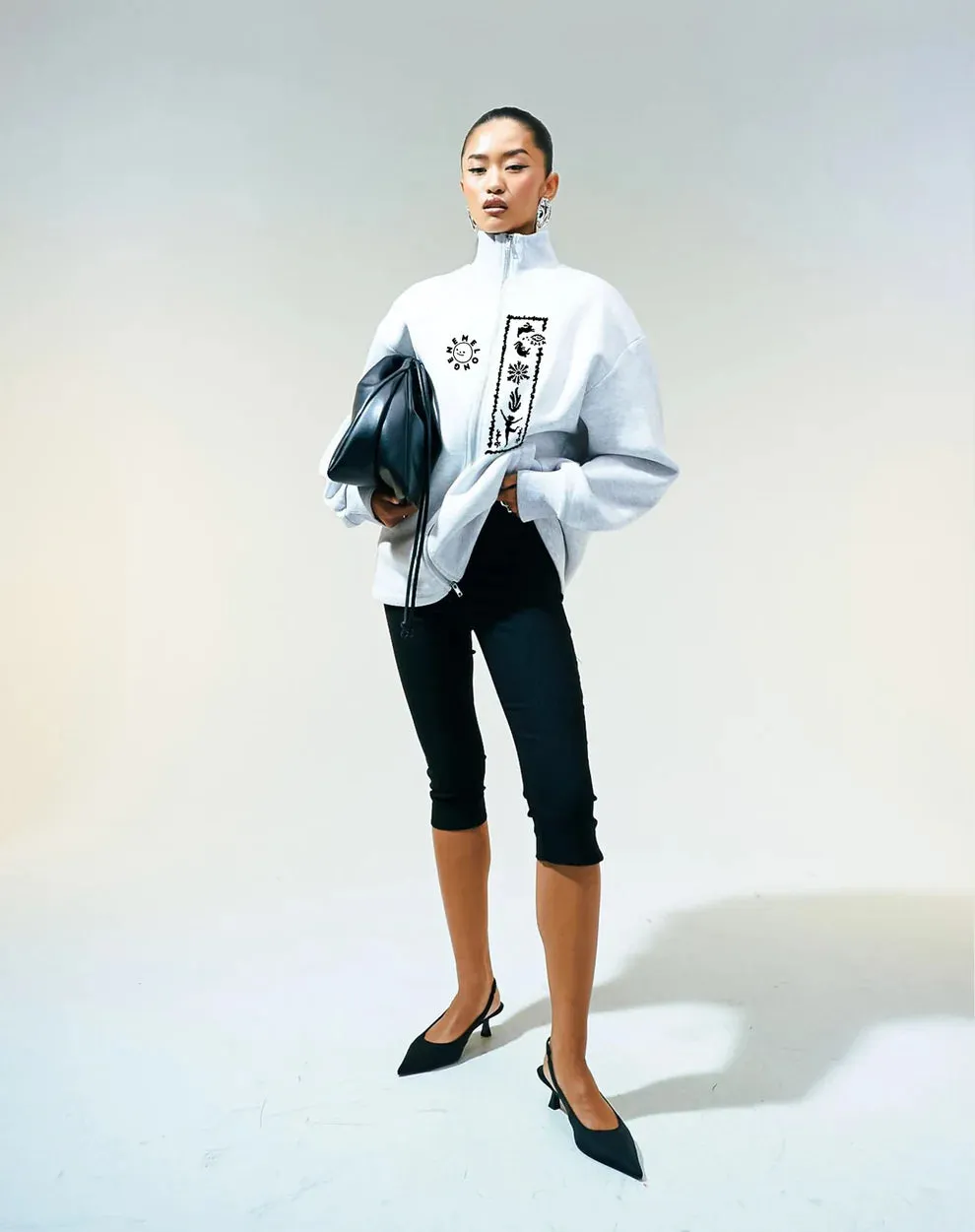 Slate Cotton Zip-Up Jacket