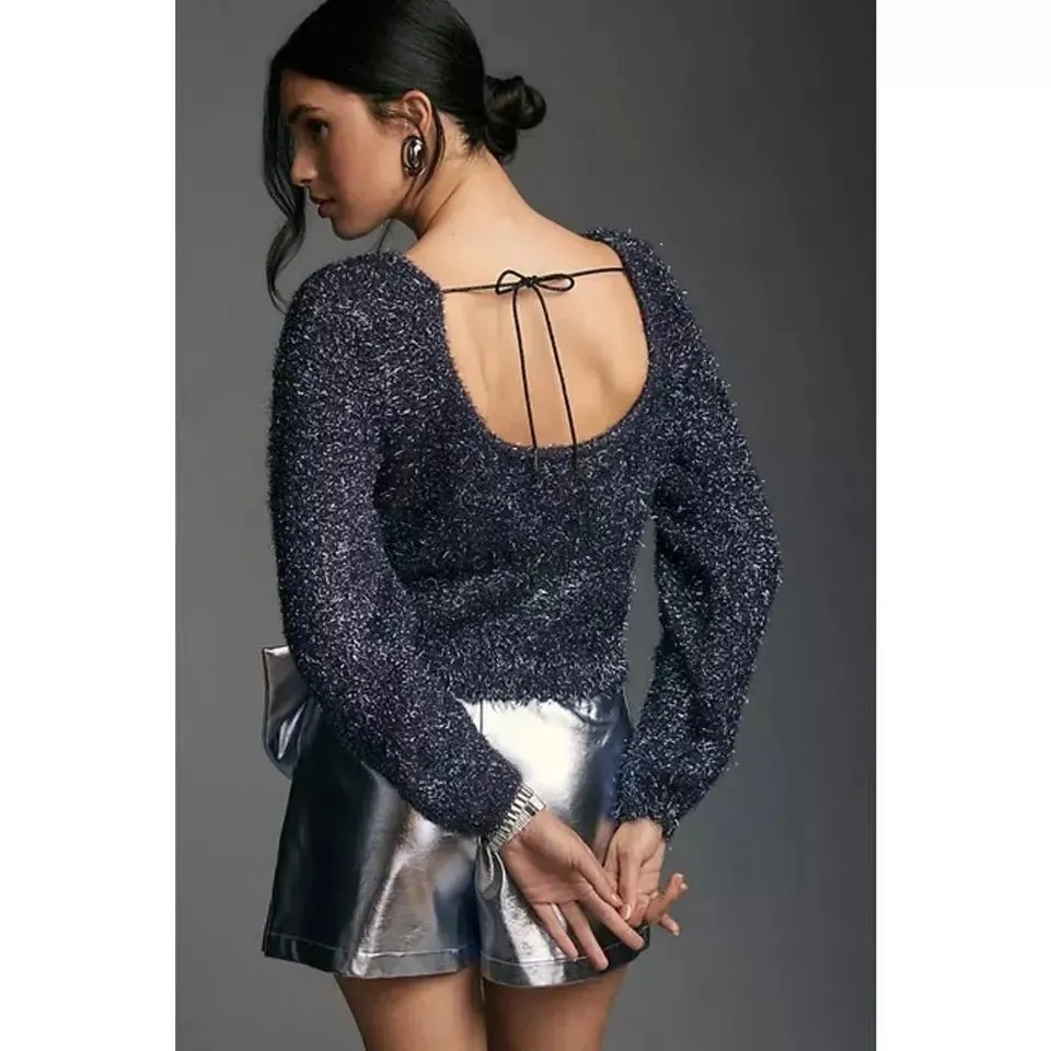 Soft Grey Eyelash Sweater