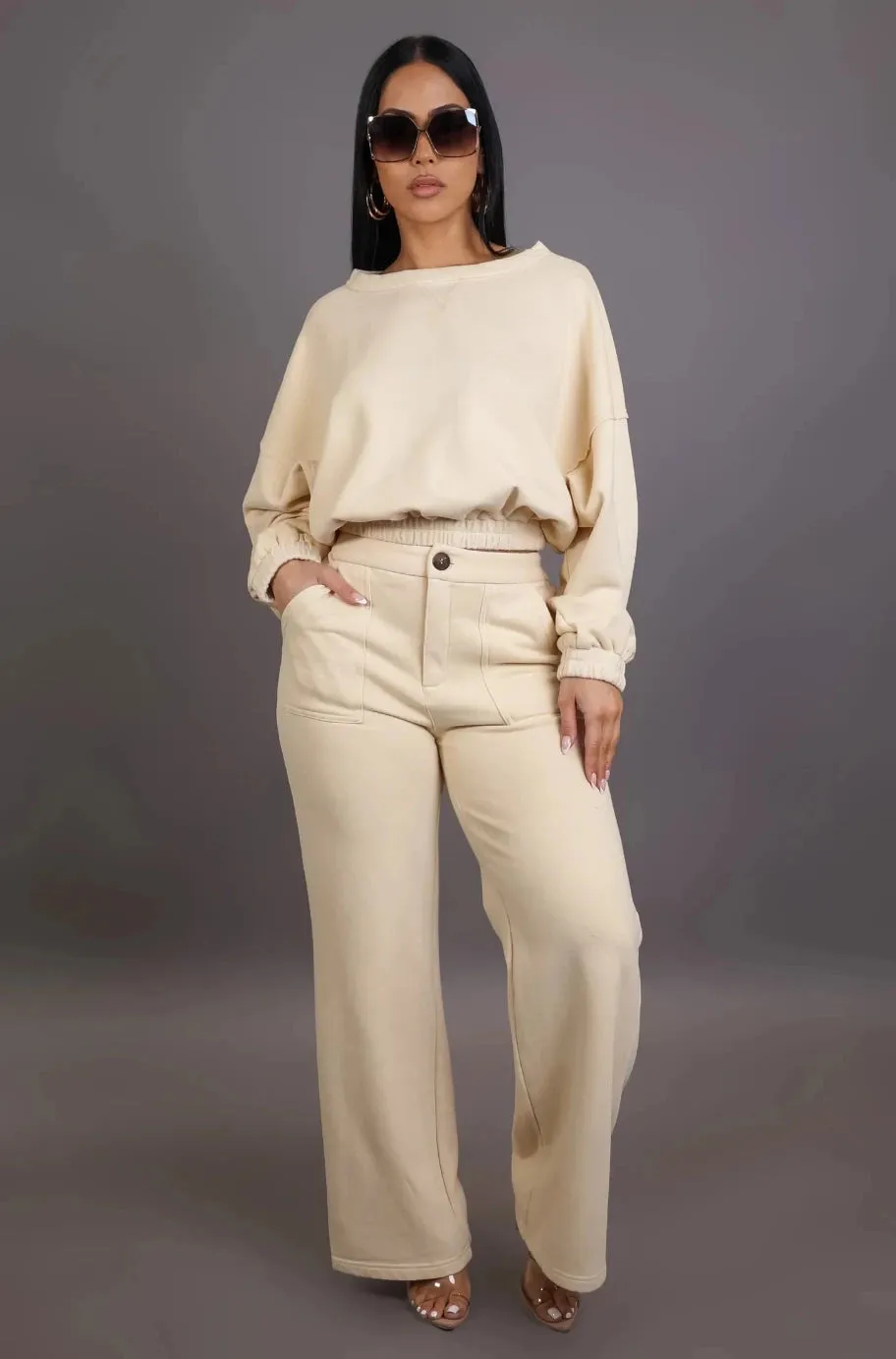 Sophia Cream Pant Set