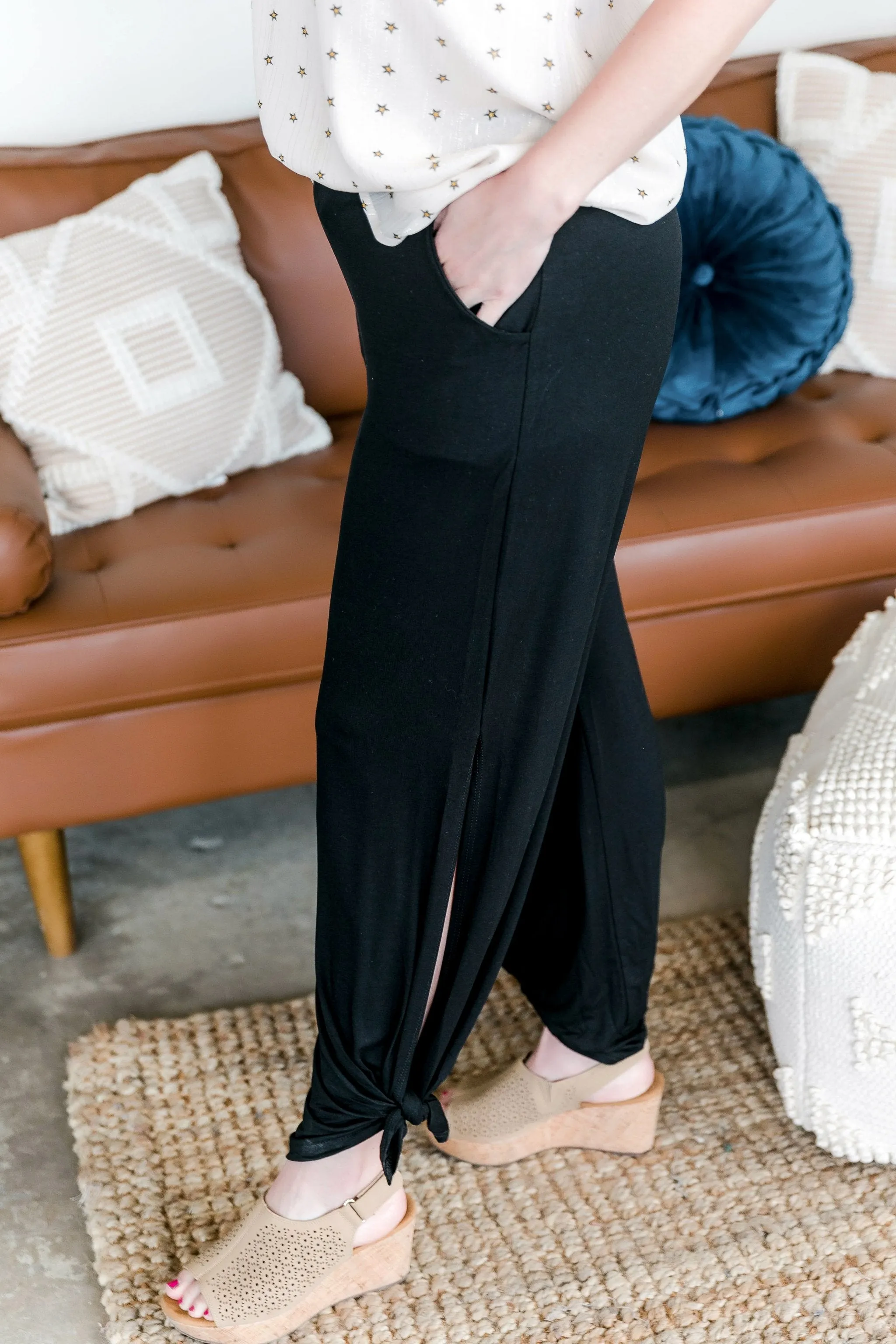 Split The Difference Side Tie Pants