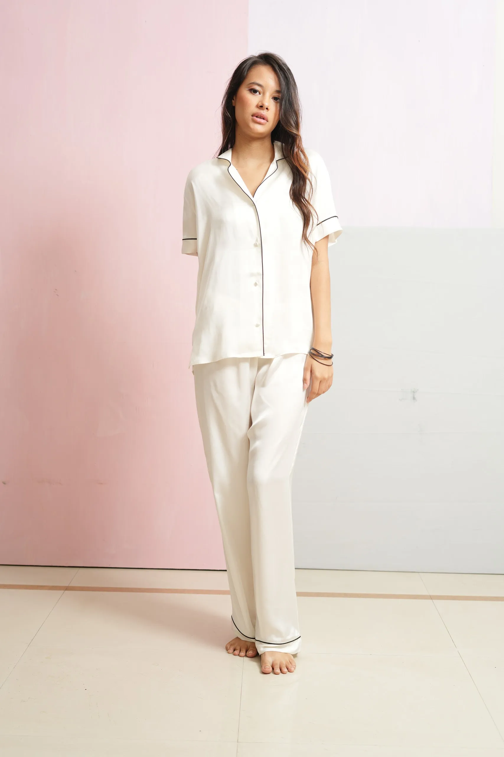 S/S PJ SET WHITE