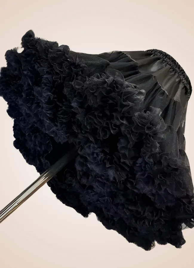 Steampunk Black Ruffled Skirt
