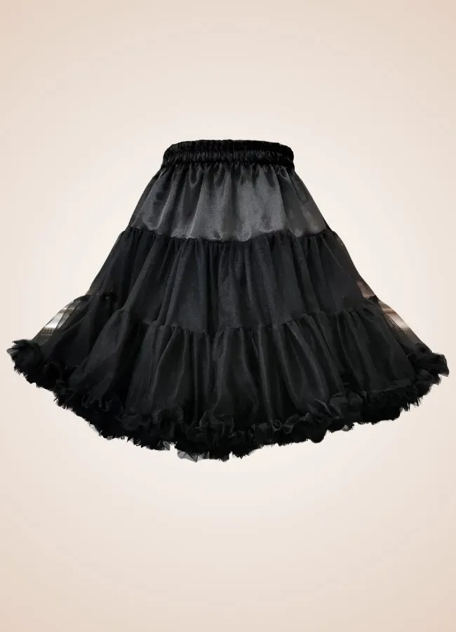 Steampunk Black Ruffled Skirt