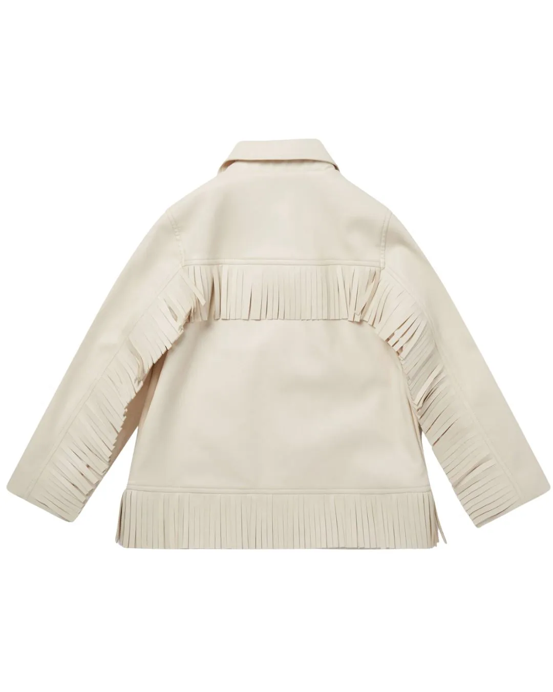 Stella McCartney Kids Western Fringe Jacket In Cream