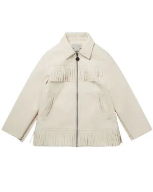 Stella McCartney Kids Western Fringe Jacket In Cream