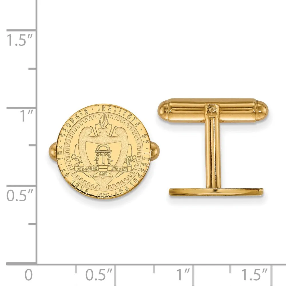 Sterling Silver Gold-plated Georgia Institute of Technology Crest Cuff Links