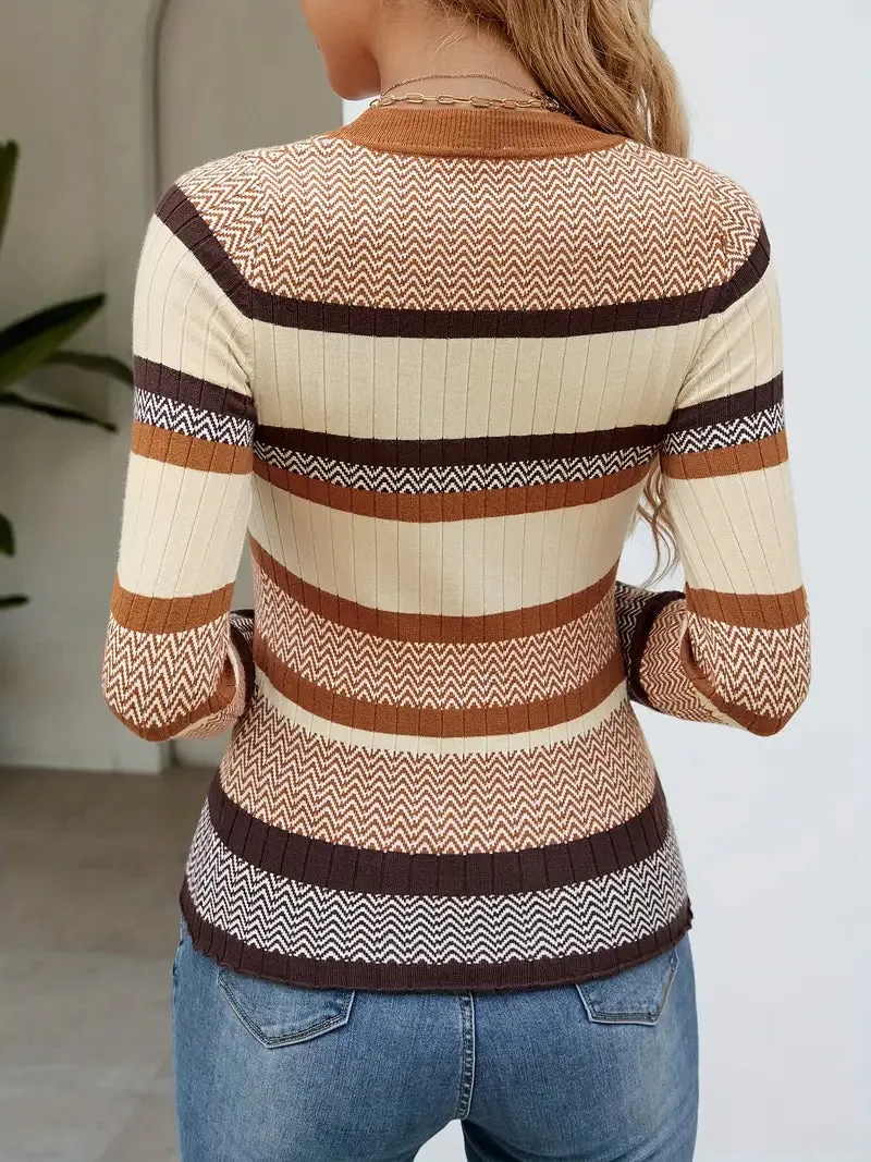 Striped Women's Pullover Sweater
