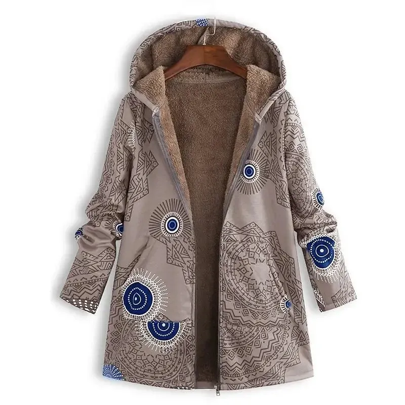 Stylish patterned women's parka, Sanja - warm and cozy