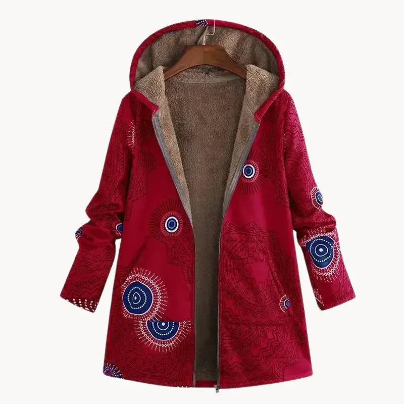 Stylish patterned women's parka, Sanja - warm and cozy