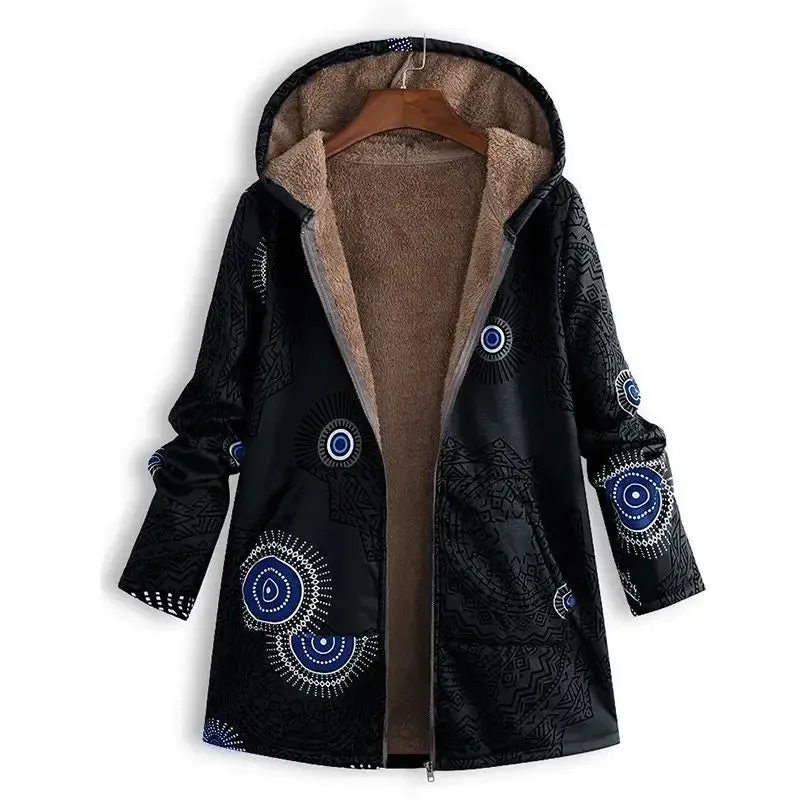 Stylish patterned women's parka, Sanja - warm and cozy