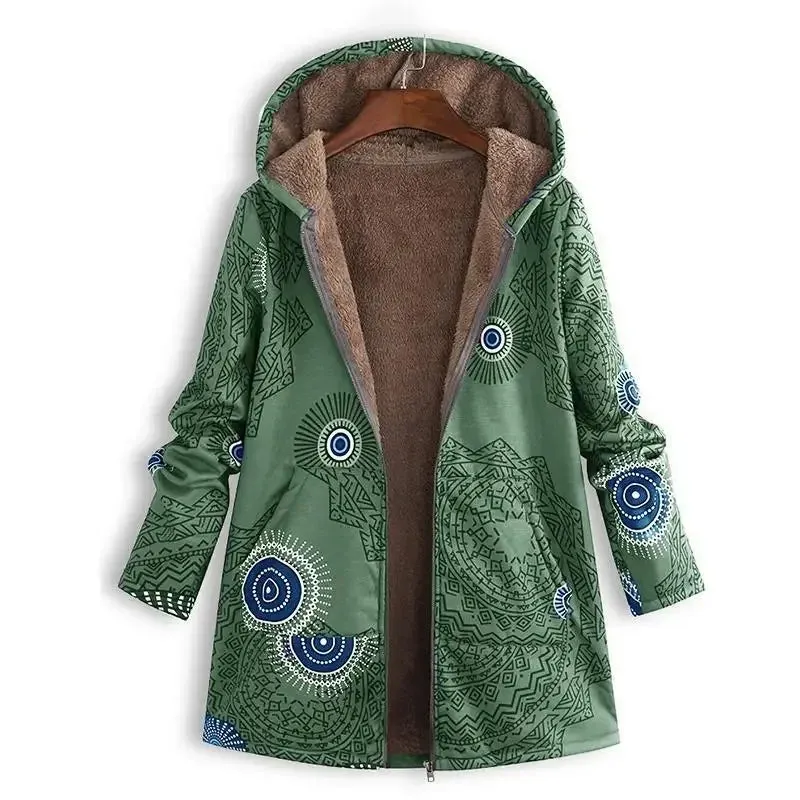 Stylish patterned women's parka, Sanja - warm and cozy