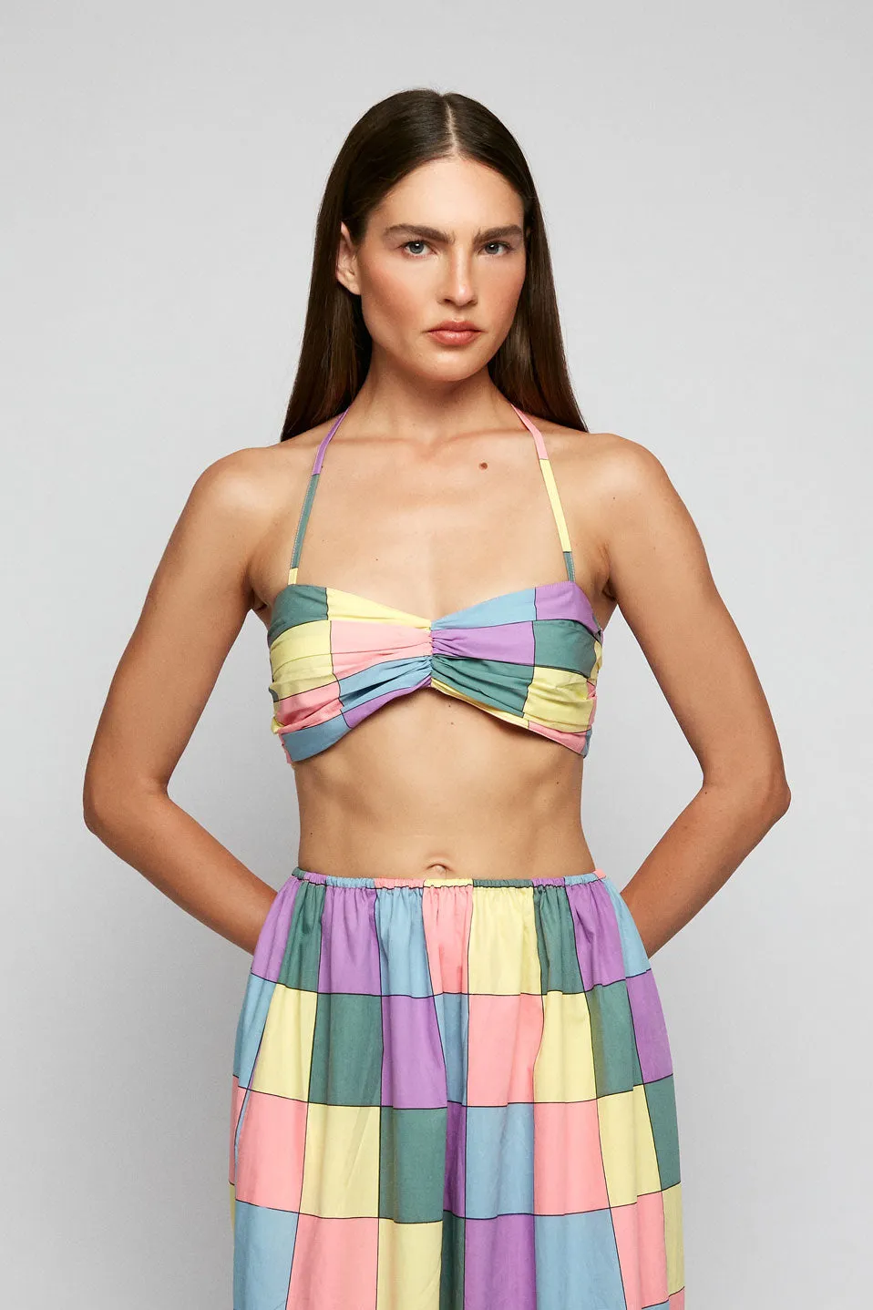 Sweetheart Halter Crop | Elasticised High Waist Maxi Skirt
