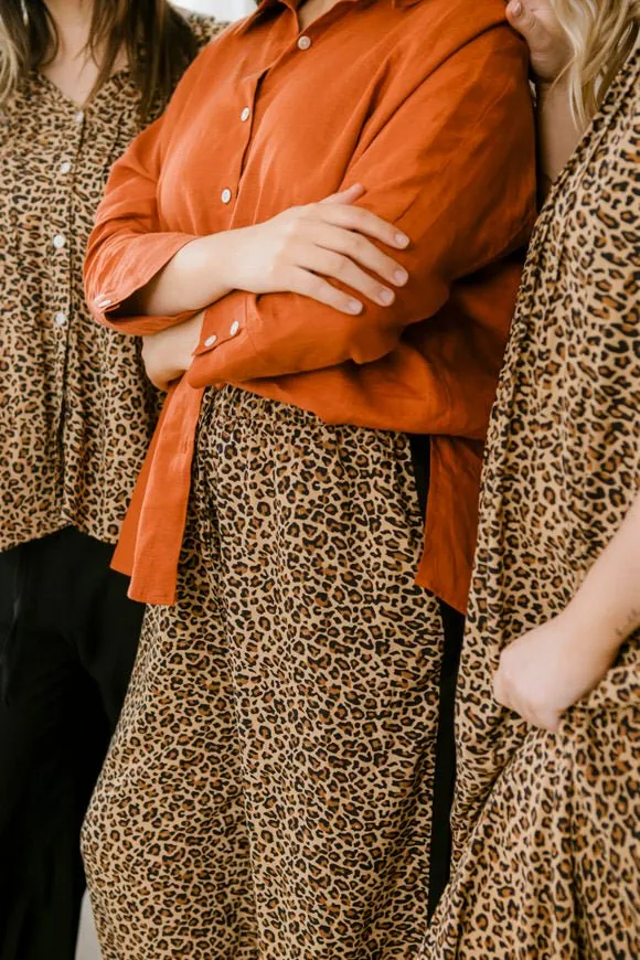 Tanzania Pintuck Leopard Shirt