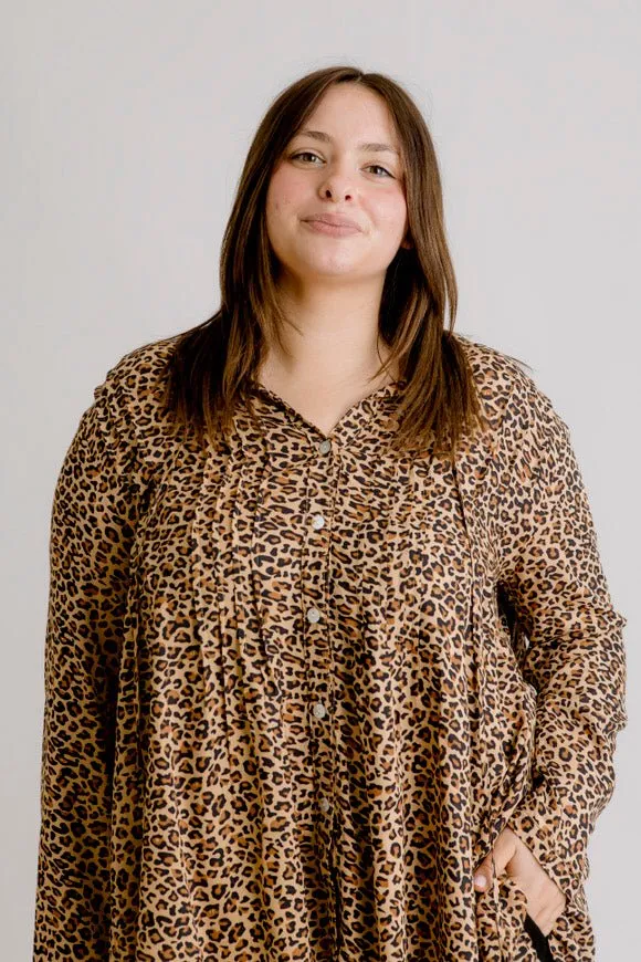 Tanzania Pintuck Leopard Shirt