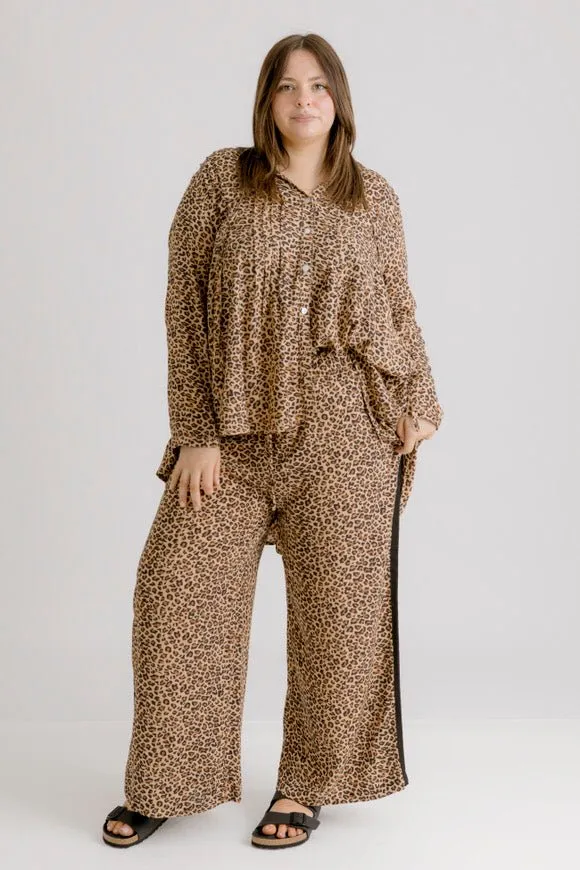 Tanzania Pintuck Leopard Shirt