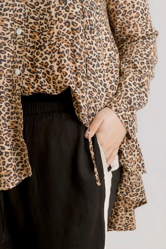 Tanzania Pintuck Leopard Shirt
