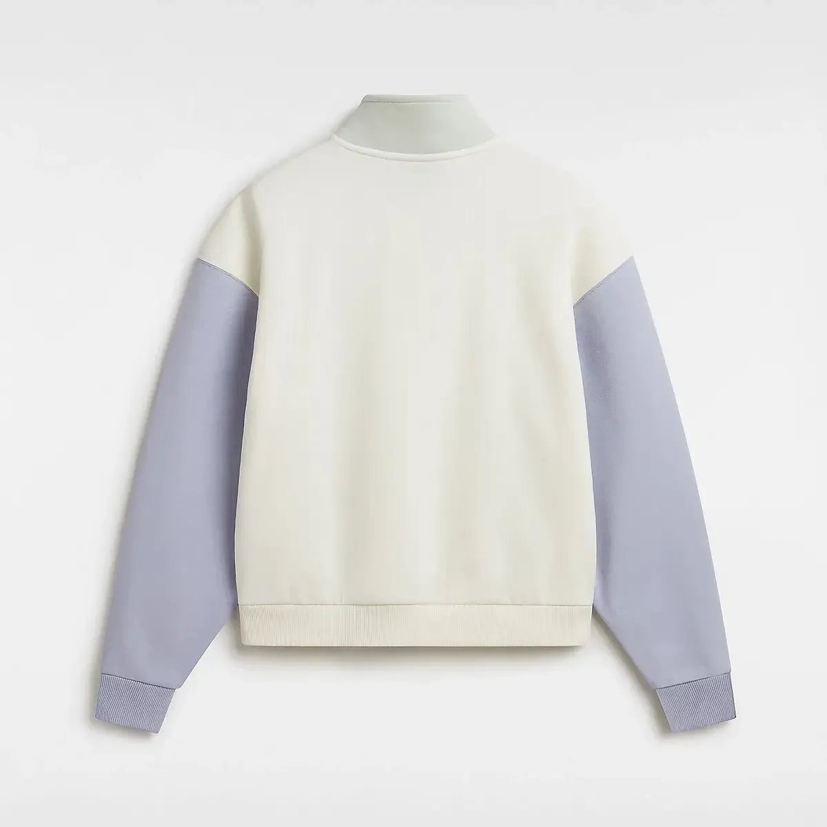 Vans Colourblock Half Zip Mock Neck Sweatshirt - Marshmallow/Cosmic Sky
