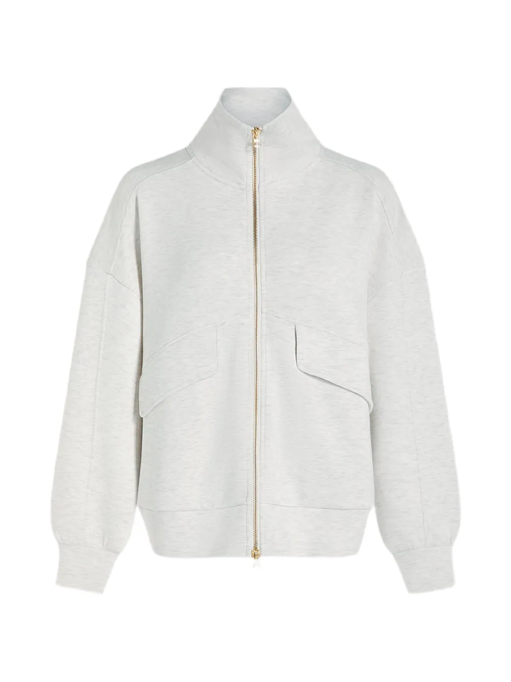 Varley Garcia Zip Through Sweat in Ivory Marl