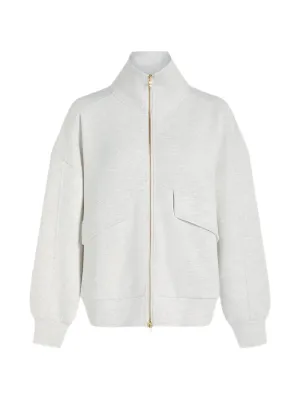 Varley Garcia Zip Through Sweat in Ivory Marl