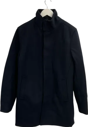 Very Blue Faux Wool Funnel Neck Coat UK S