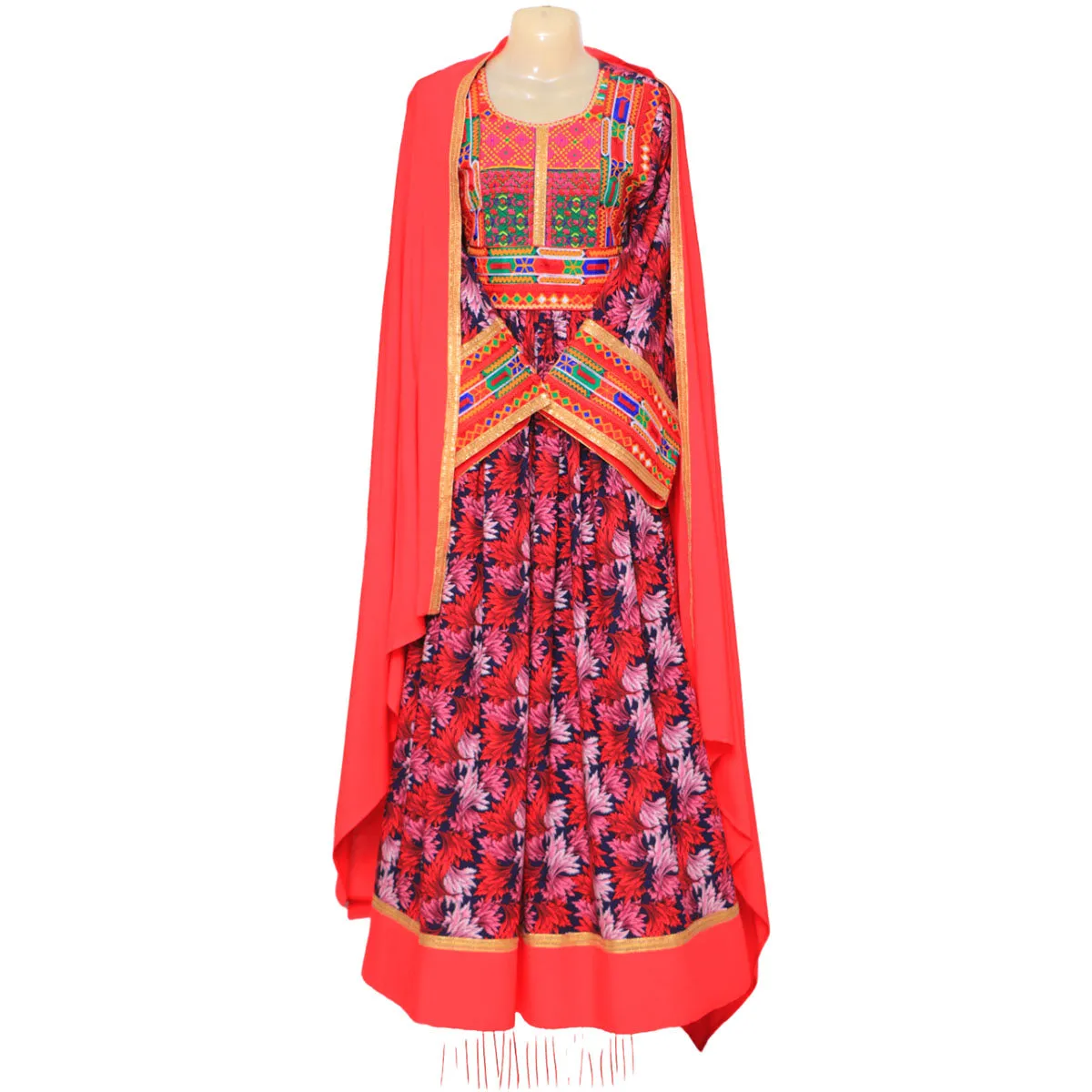 Vibrant Kameez with Dupatta | Authentic Afghan Fashion Nk-257
