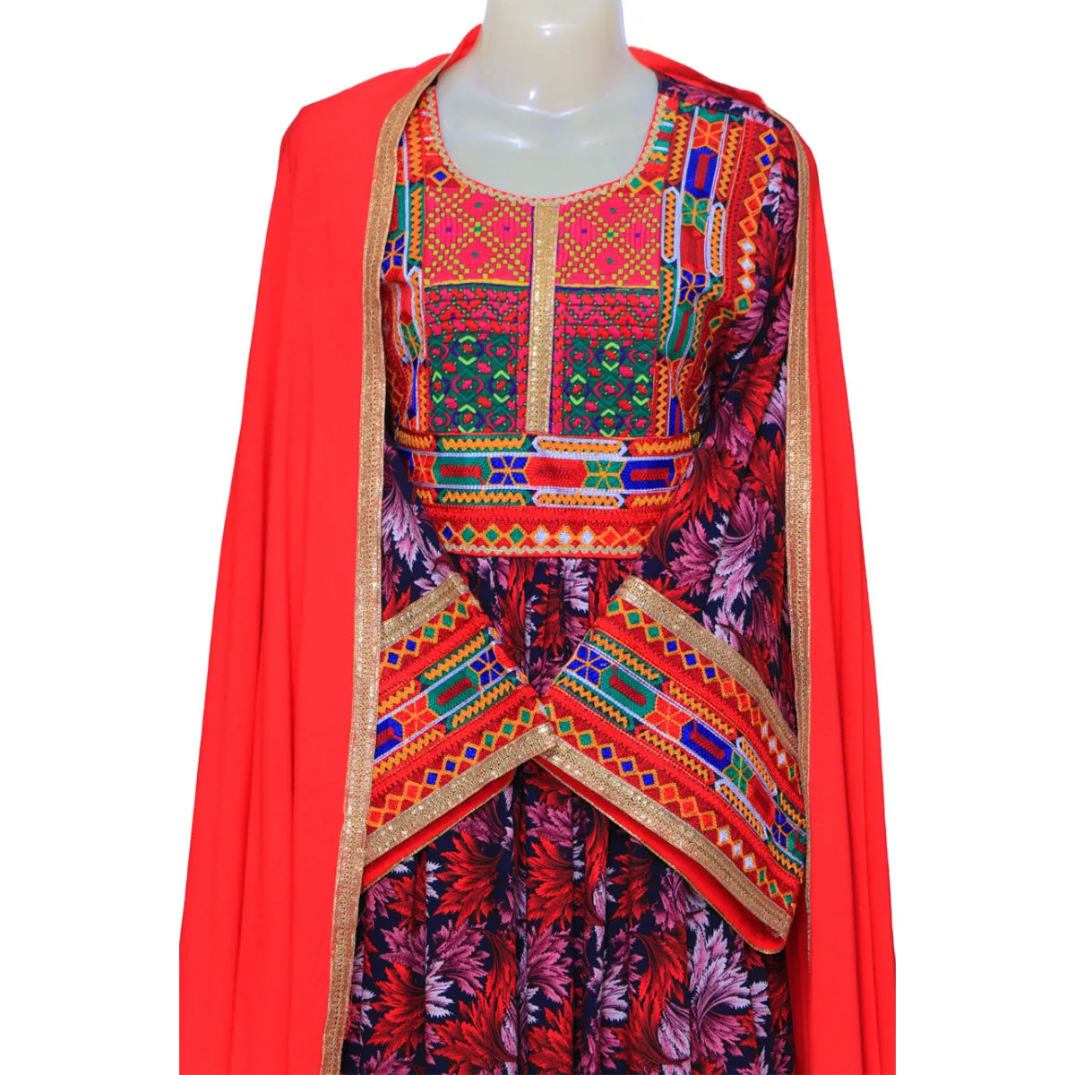 Vibrant Kameez with Dupatta | Authentic Afghan Fashion Nk-257