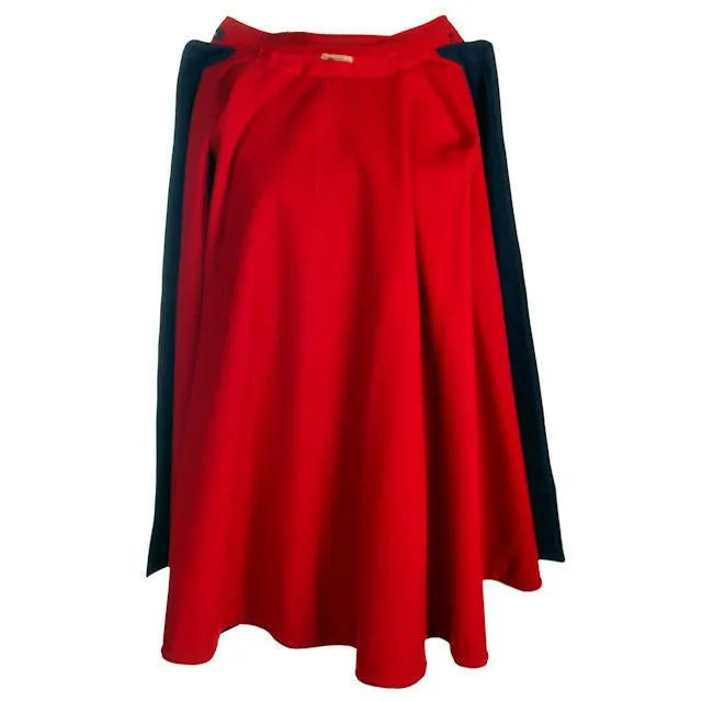 Vintage Nurses Cape 1940s Navy & Red Wool
