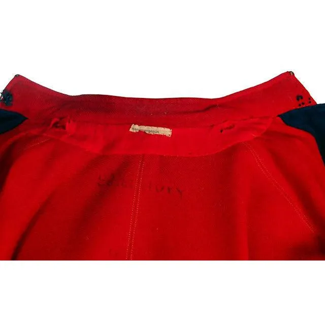 Vintage Nurses Cape 1940s Navy & Red Wool