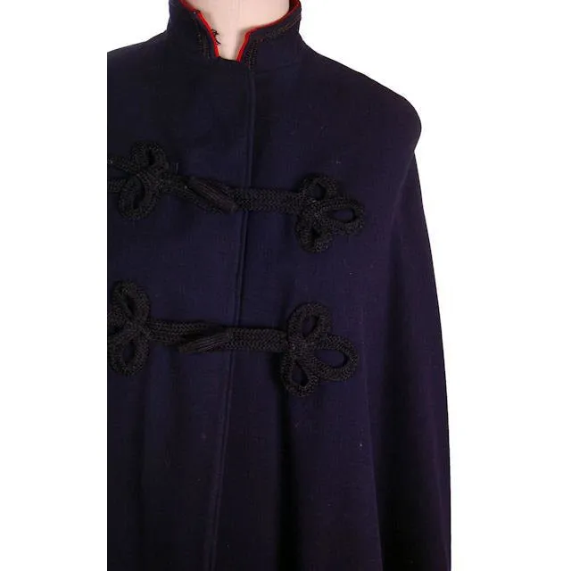 Vintage Nurses Cape 1940s Navy & Red Wool