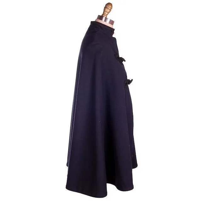 Vintage Nurses Cape 1940s Navy & Red Wool