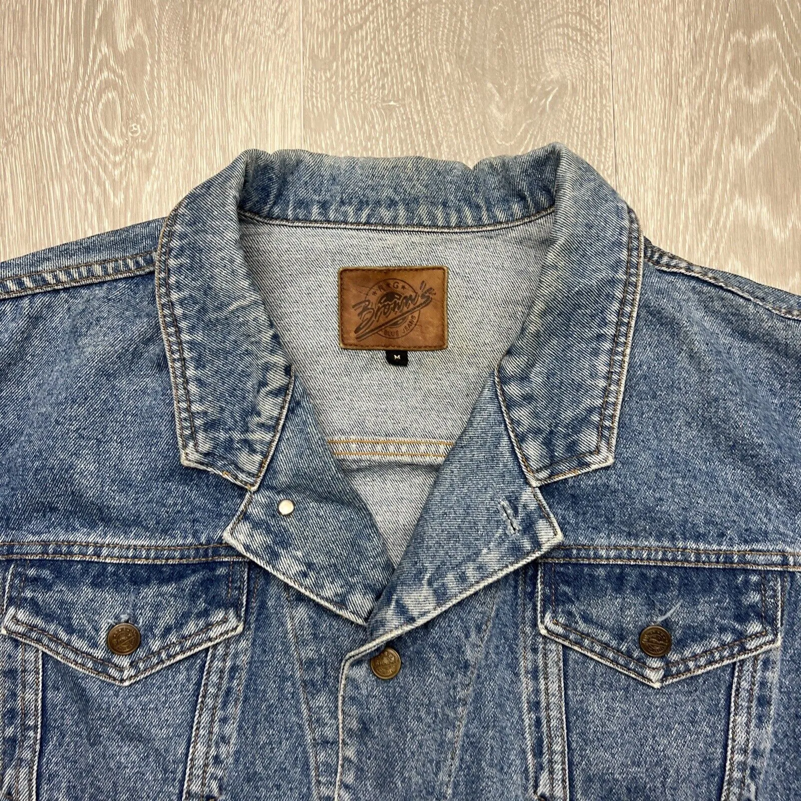 Vintage RG Browns Blue Denim Retro Blue Denim Jacket Size Medium