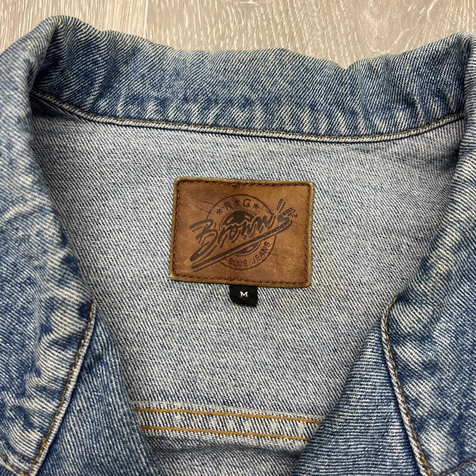 Vintage RG Browns Blue Denim Retro Blue Denim Jacket Size Medium