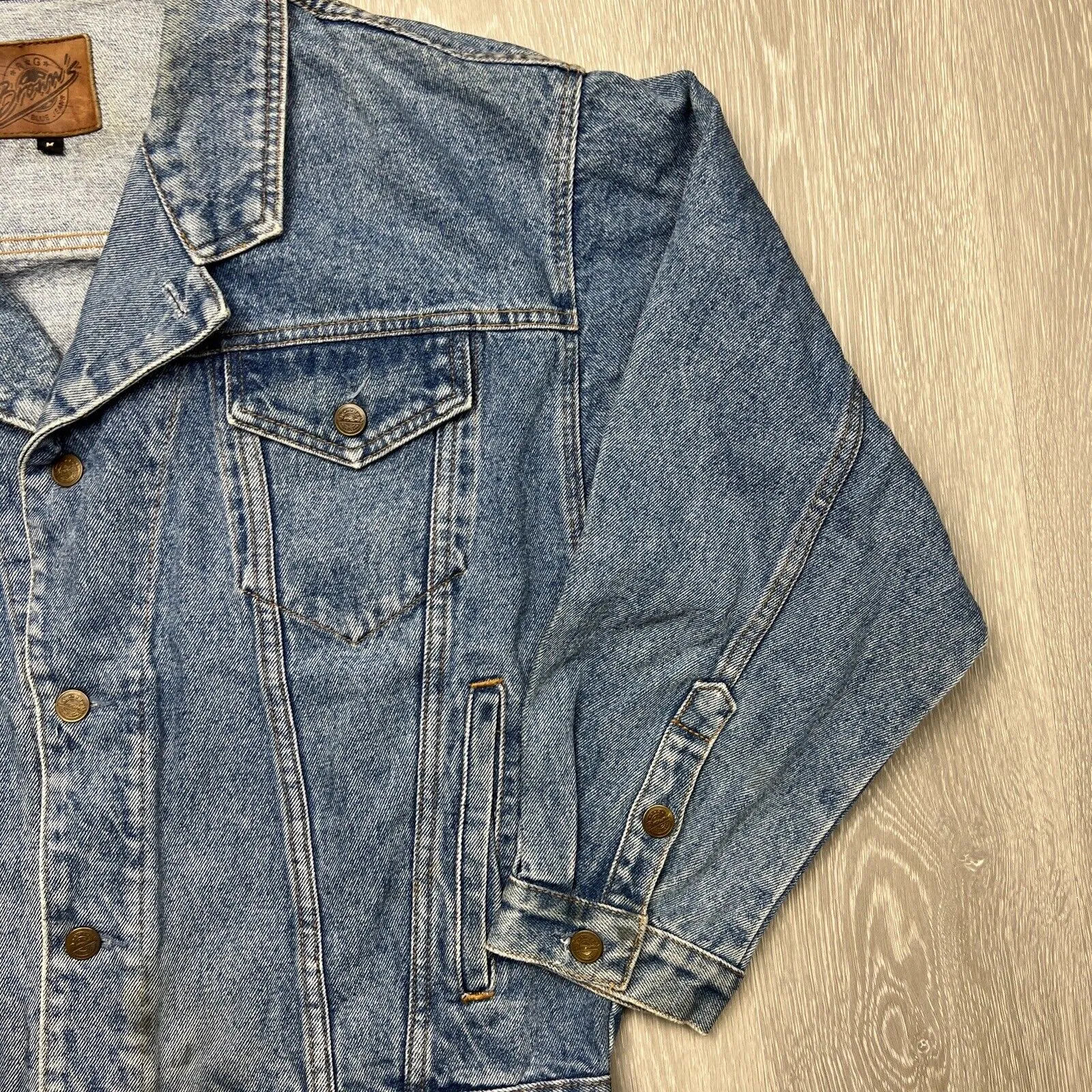 Vintage RG Browns Blue Denim Retro Blue Denim Jacket Size Medium
