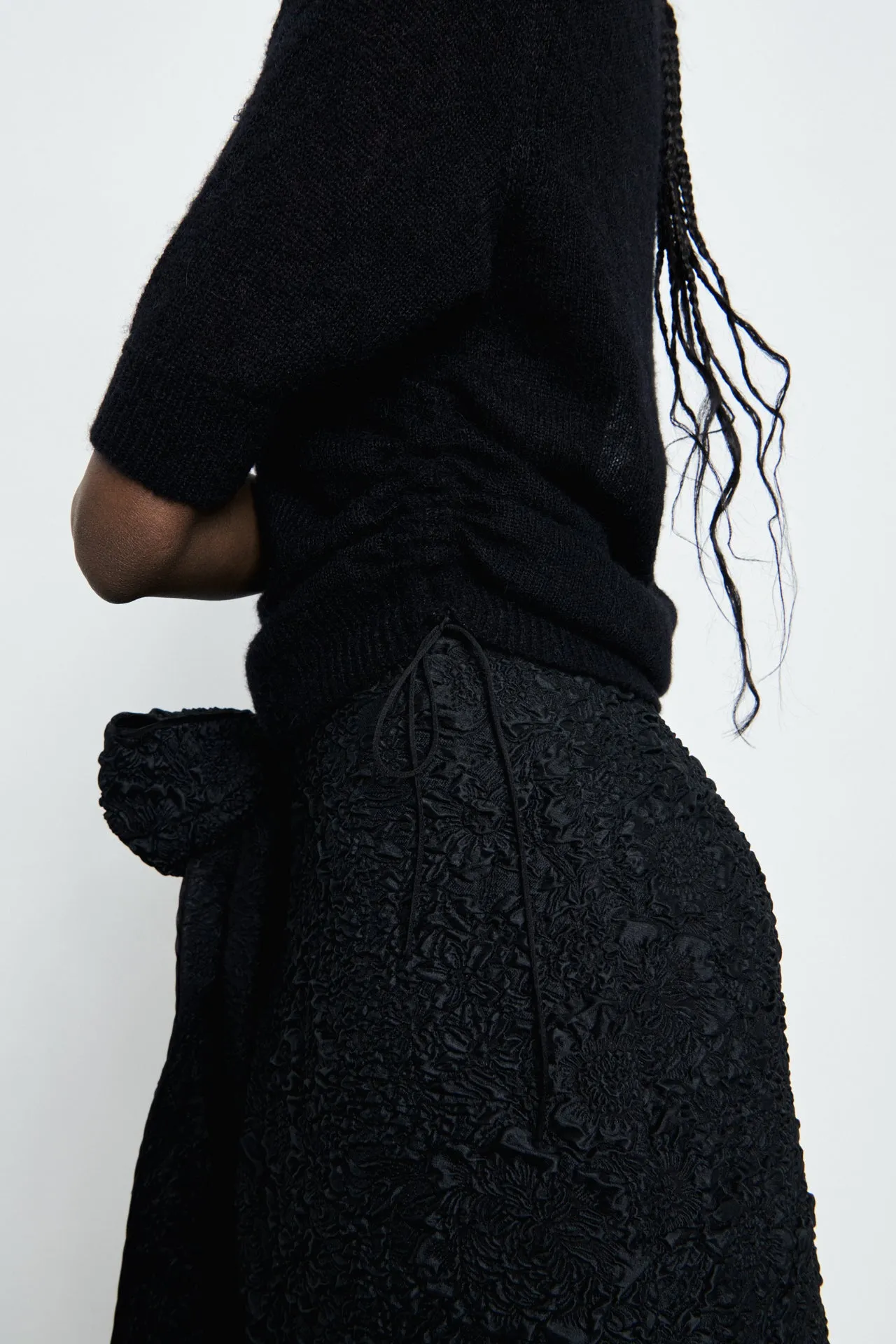 VIVIAN | SKIRT BORAGE CLOQUE? BLACK
