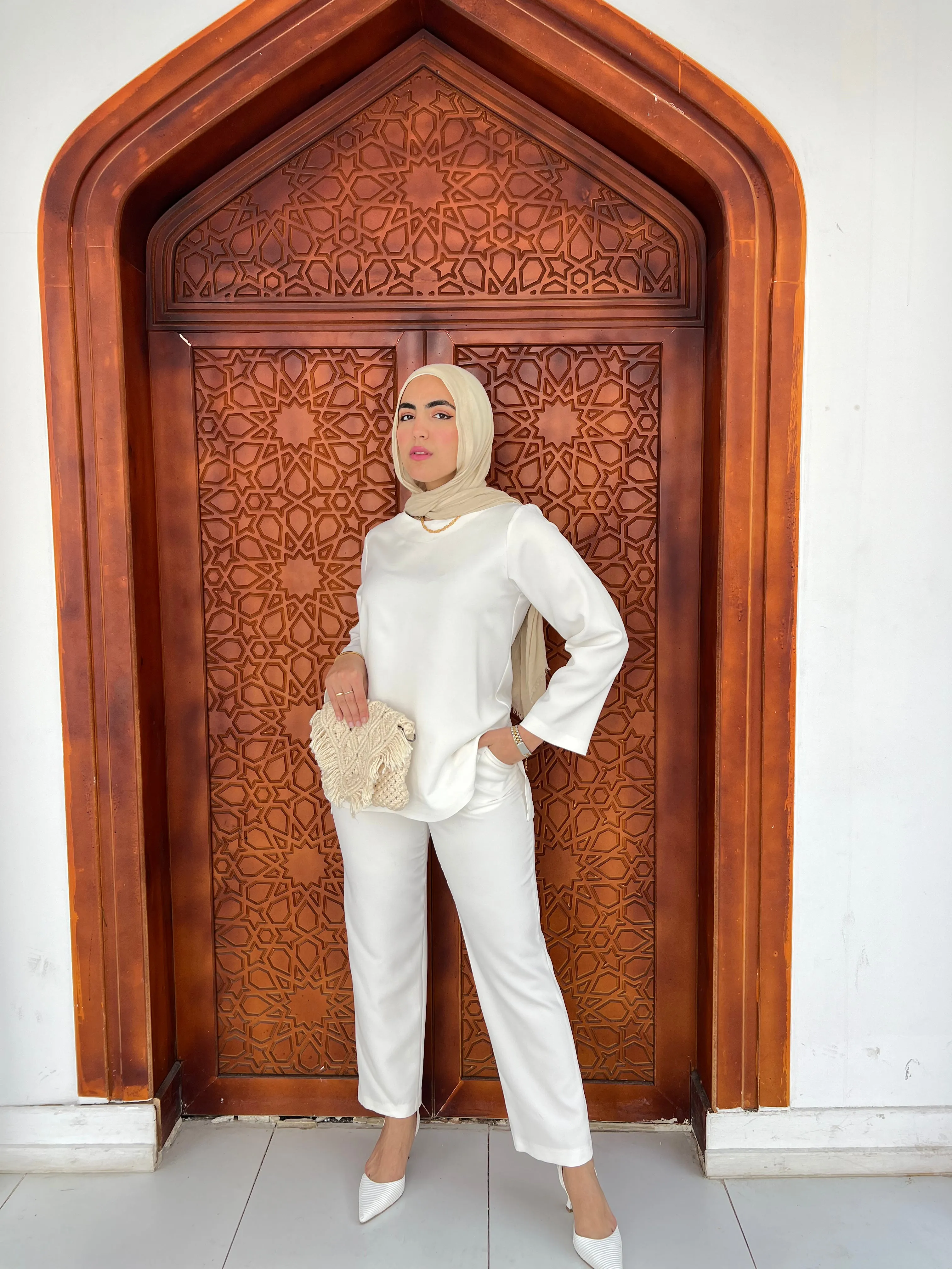 White Classic Blouse & Pants